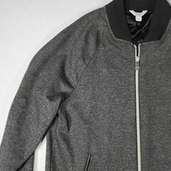 Calvin Klein Bomber Jacket Mens Small Gray Knit Lined Inside Pocket Stretch - Picture 6 of 16